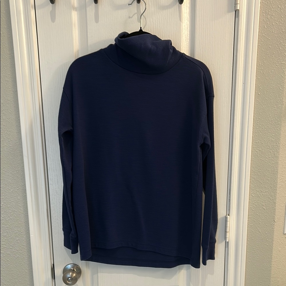 Lands' End Blue Turtleneck Sweater with Soft Knit